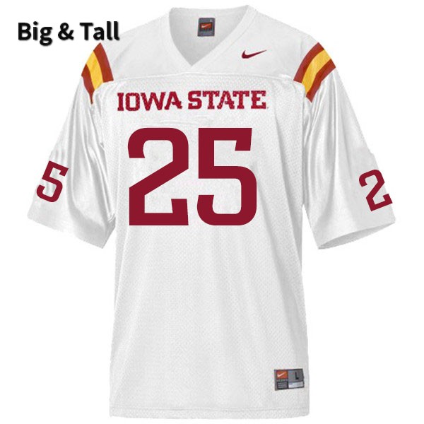 Iowa State Cyclones Men's #25 T.J. Tampa Nike NCAA Authentic White Big & Tall College Stitched Football Jersey AA42G73WI